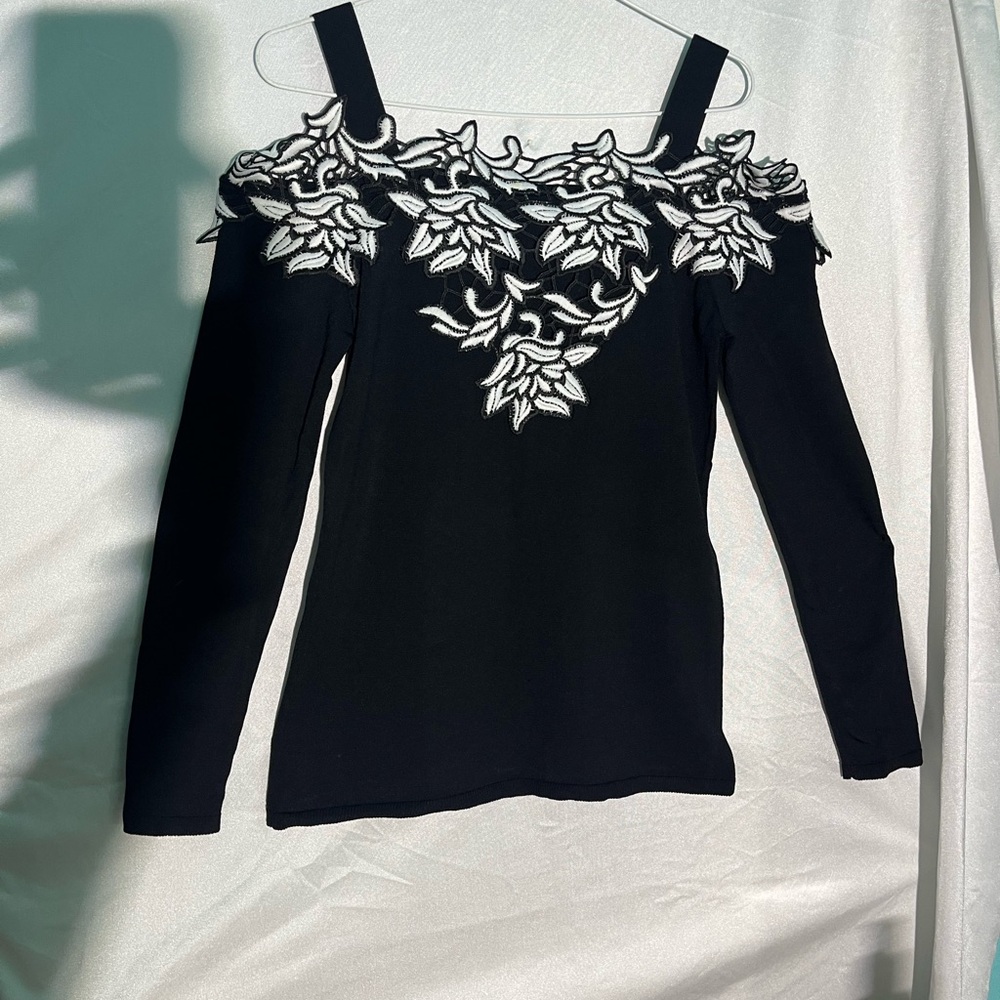 INC International Concepts Black Blouse